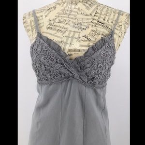 Tempo Paris 100% Linen Small Gray Summer Dress